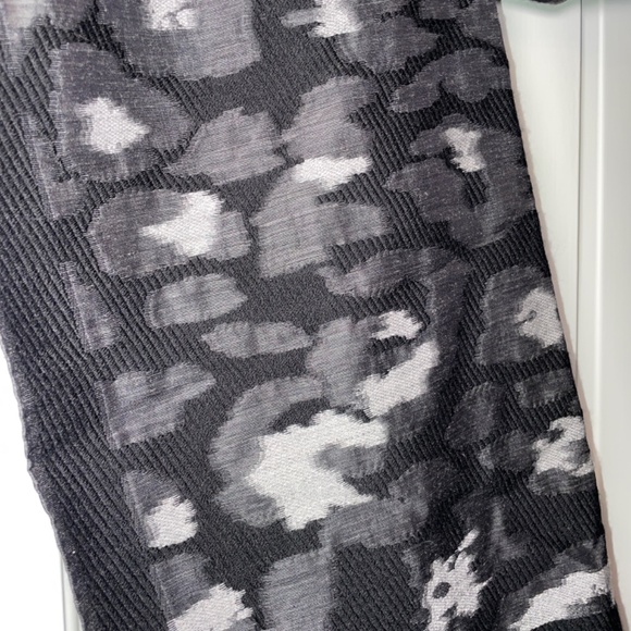 Vintage Dior Virgin Wool & Cashmere Neck Scarf 82” Long x 23" Black Gray Silver - Picture 3 of 8